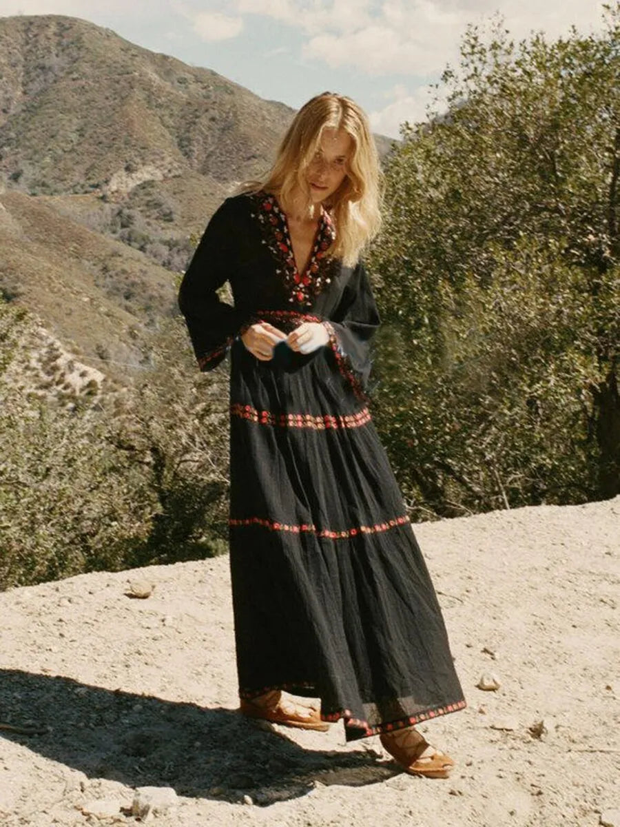 Mirla | Boho Klänning Svart-Eva Jonsson
