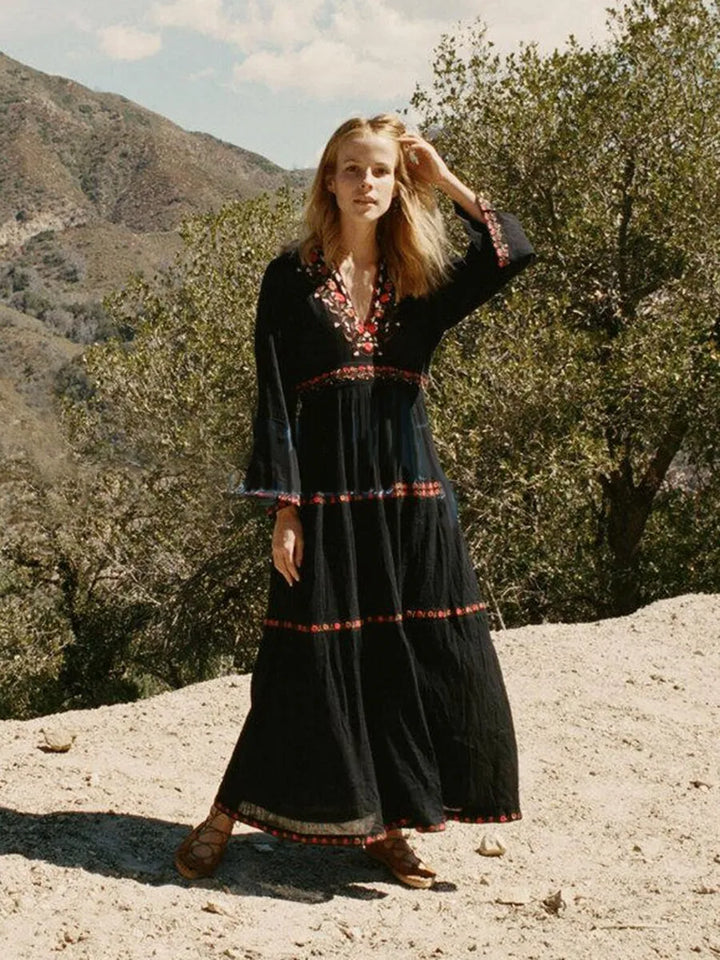 Mirla | Boho Klänning Svart-Eva Jonsson
