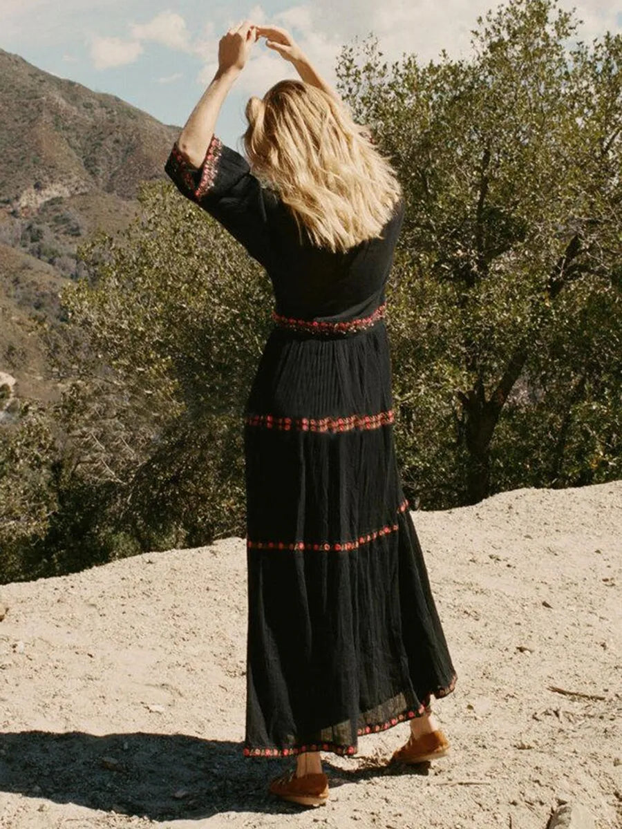 Mirla | Boho Klänning Svart-Eva Jonsson