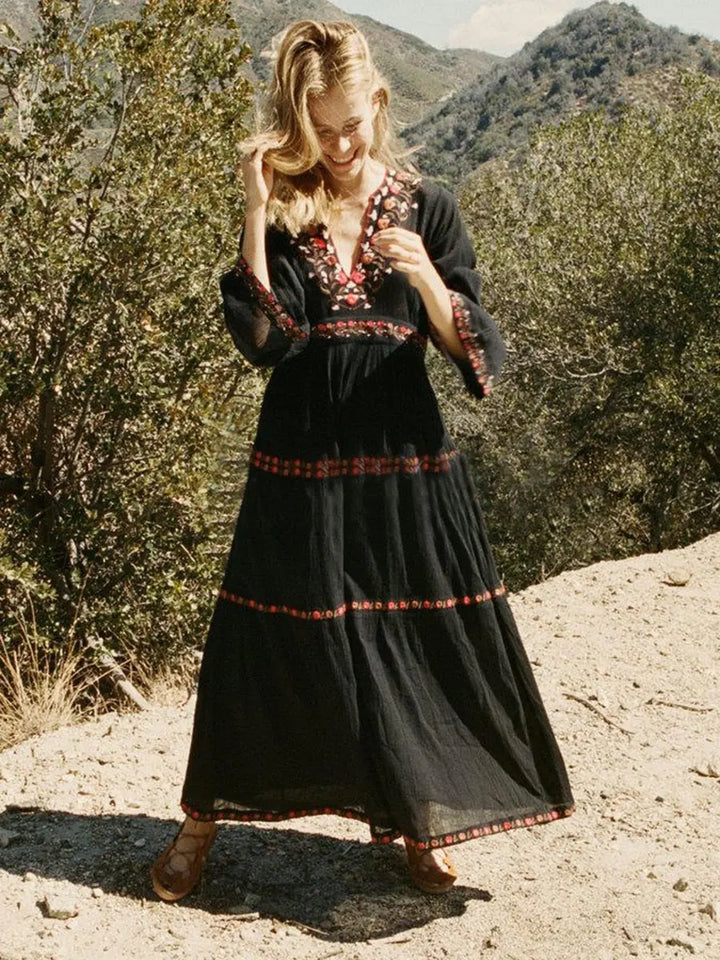 Mirla | Boho Klänning Svart-Eva Jonsson