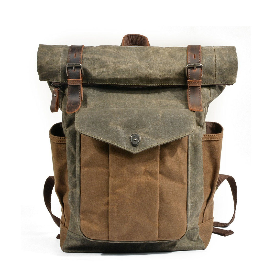 Mirla | Canvas Rolltop Ryggsäck - Lundastyle - Hållbar och Stilfull för Äventyrare-Eva Jonsson
