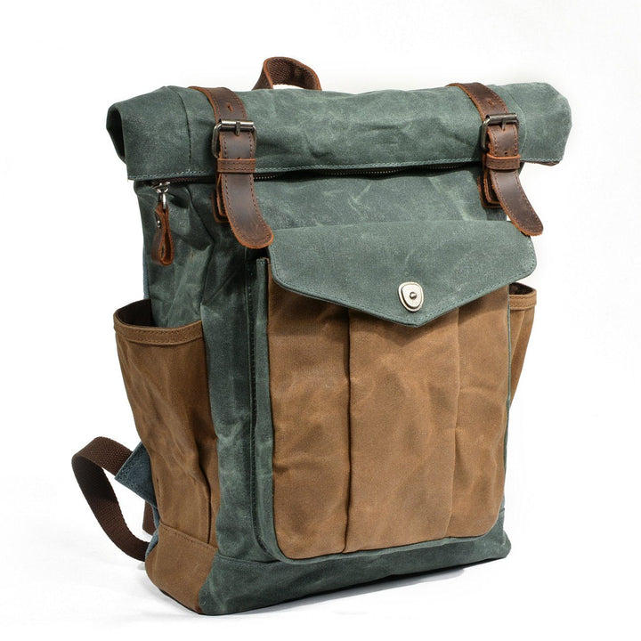 Mirla | Canvas Rolltop Ryggsäck - Lundastyle - Hållbar och Stilfull för Äventyrare-Eva Jonsson