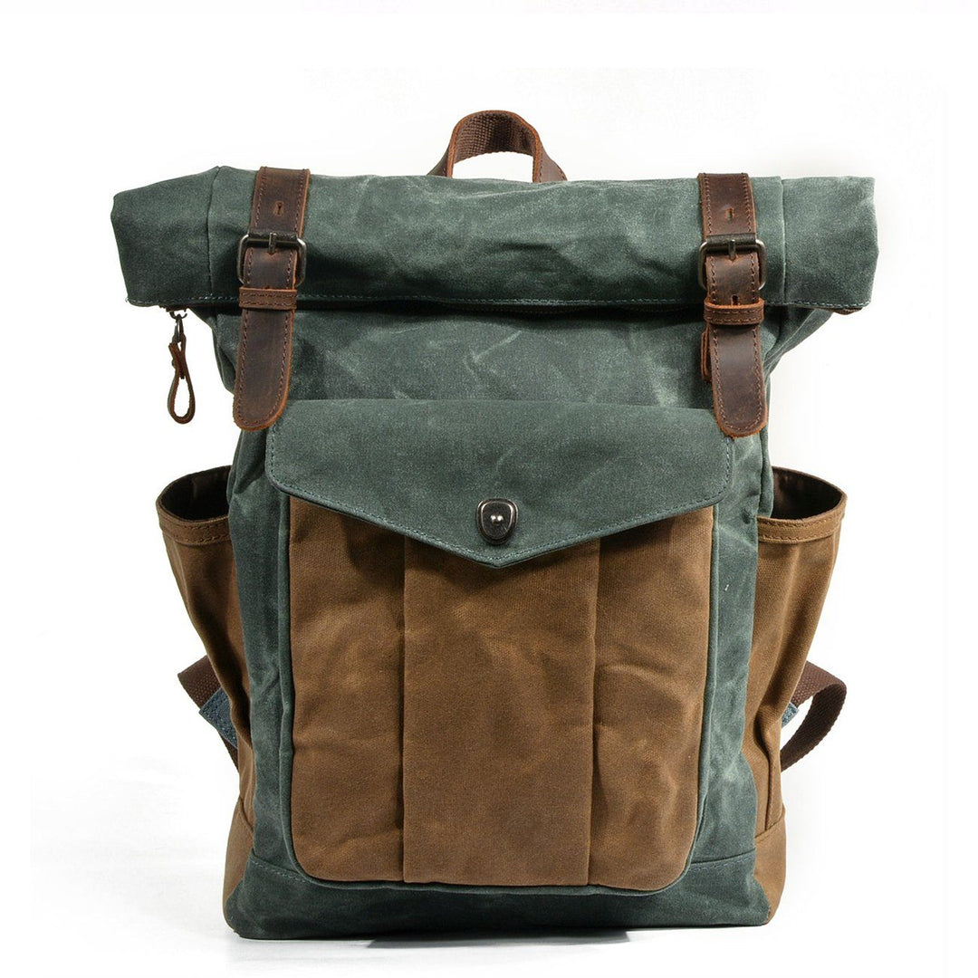 Mirla | Canvas Rolltop Ryggsäck - Lundastyle - Hållbar och Stilfull för Äventyrare-Eva Jonsson