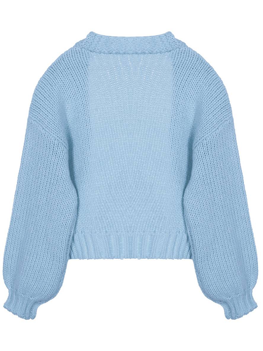Mirla | Cardigan i Grovstick enfärgad med nedhasade axlar långärmad dam elegant avslappnad vid oversized blus-Eva Jonsson