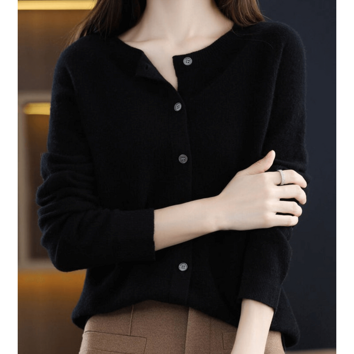 Mirla | Cardigan med knappar Tidlös sweatshirt-Eva Jonsson