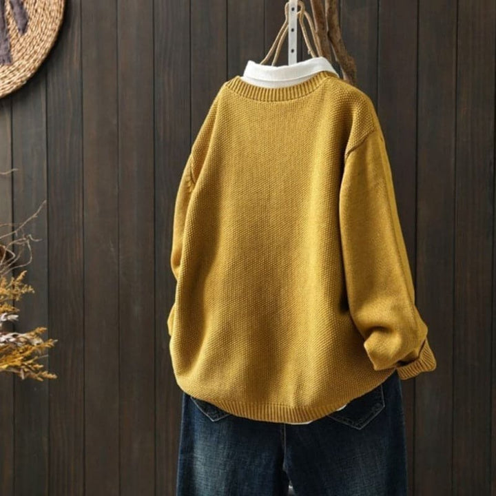 Mirla | Cardigan stickad med knäppning oversized passform mjuk och bekväm-Eva Jonsson