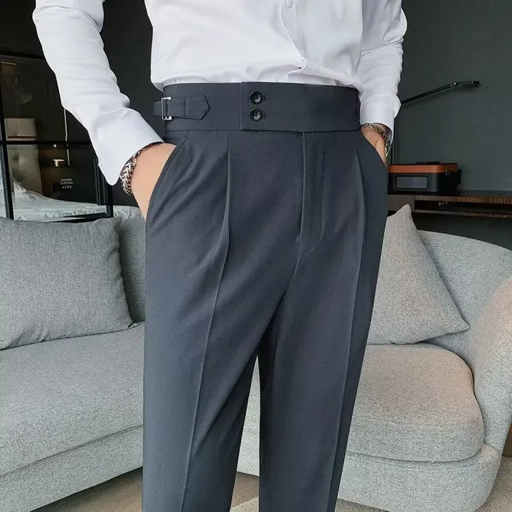 Mirla | Chic Hög Midja Chino-Byxa-Eva Jonsson