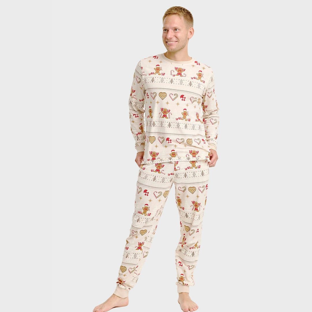 Mirla | Christmas Cookie Julpyjamas Beige - Herr-Eva Jonsson