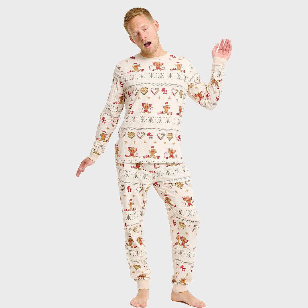 Mirla | Christmas Cookie Julpyjamas Beige - Herr-Eva Jonsson