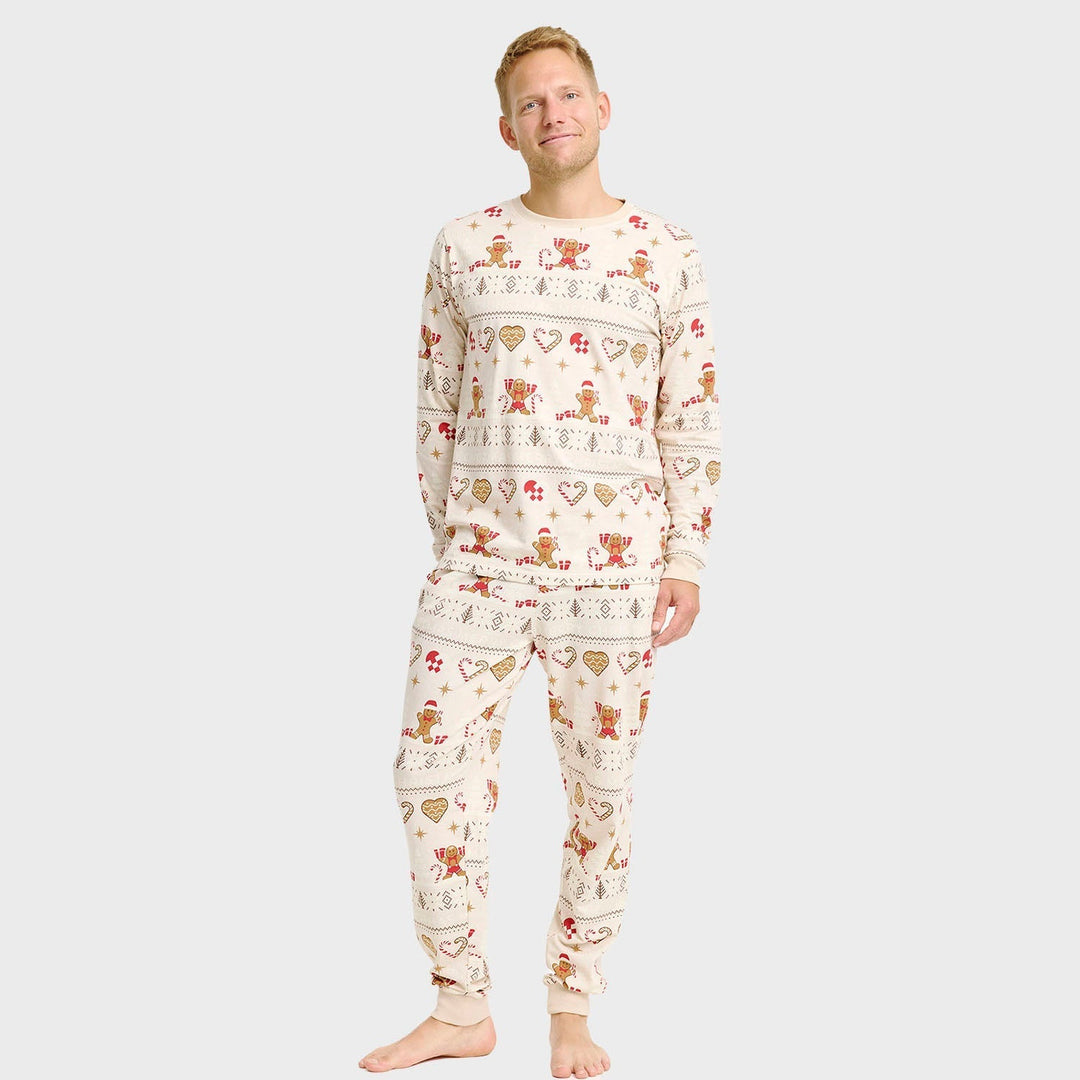Mirla | Christmas Cookie Julpyjamas Beige - Herr-Eva Jonsson