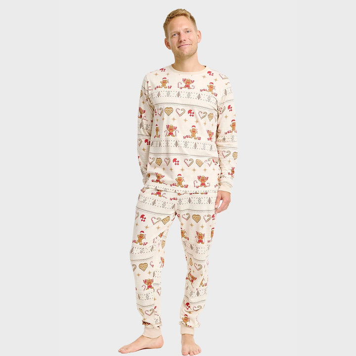 Mirla | Christmas Cookie Julpyjamas Beige - Herr-Eva Jonsson
