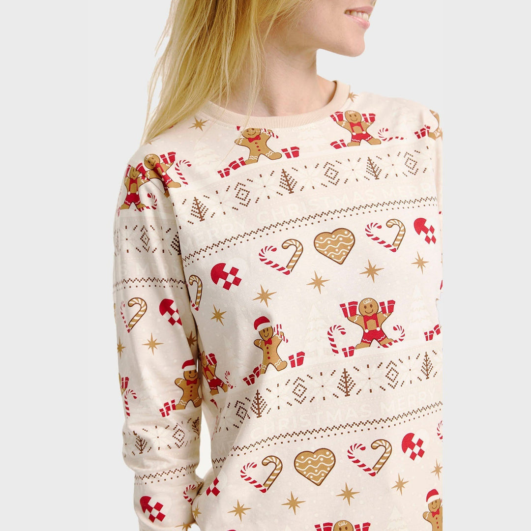 Mirla | Christmas Cookie Julpyjamas Beige - Herr-Eva Jonsson