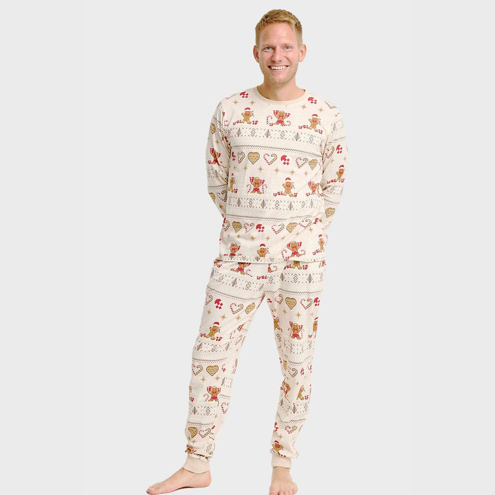 Mirla | Christmas Cookie Julpyjamas Beige - Herr-Eva Jonsson