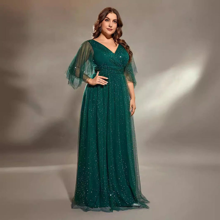 Mirla | Cocktail Aftonklänning Kor Kostymer Plus Size Lång Värd Solo Grön Klänning-Eva Jonsson