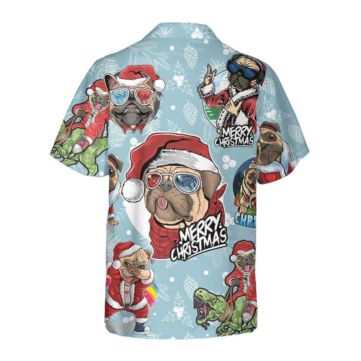 Mirla | Cool Xmas Pug Party Jul Pug Hawaii Skjorta Rolig Julklapp För Pug Älskare-Eva Jonsson