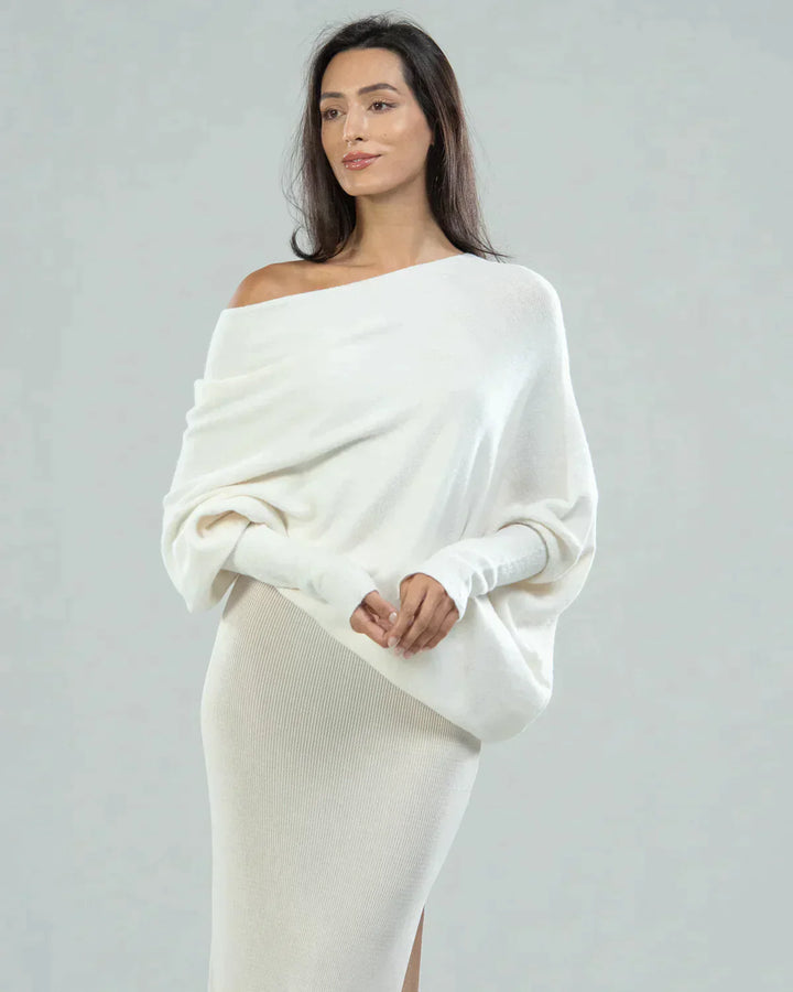 Mirla | Cressida Asymmetrisk Draperad, Elegant Rundhals-Eva Jonsson
