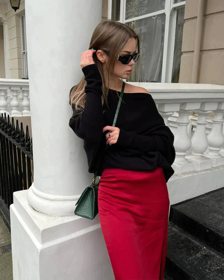 Mirla | Cressida Asymmetrisk Draperad, Elegant Rundhals-Eva Jonsson