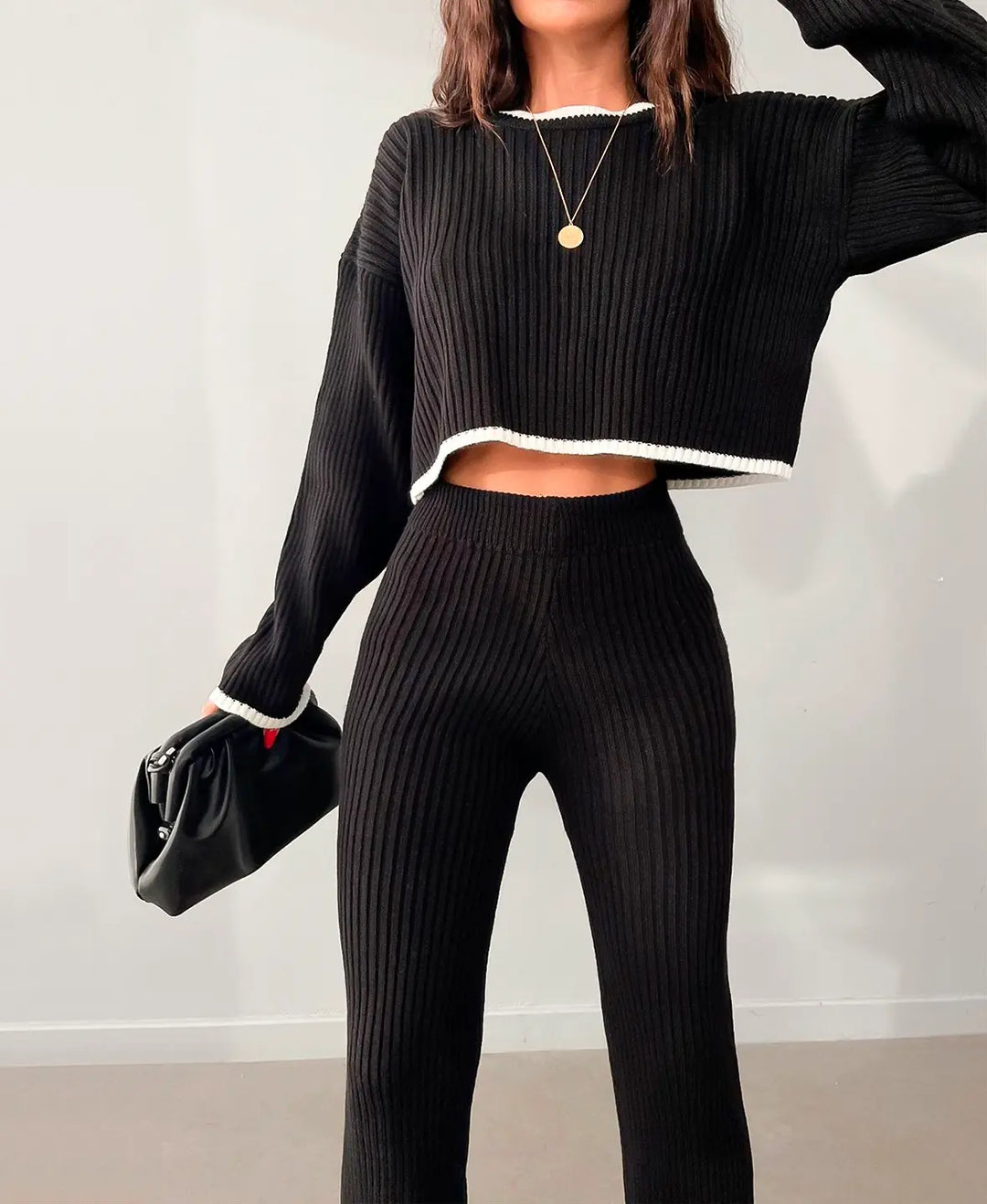 Mirla | Crop-Set i ribbstrick-Eva Jonsson