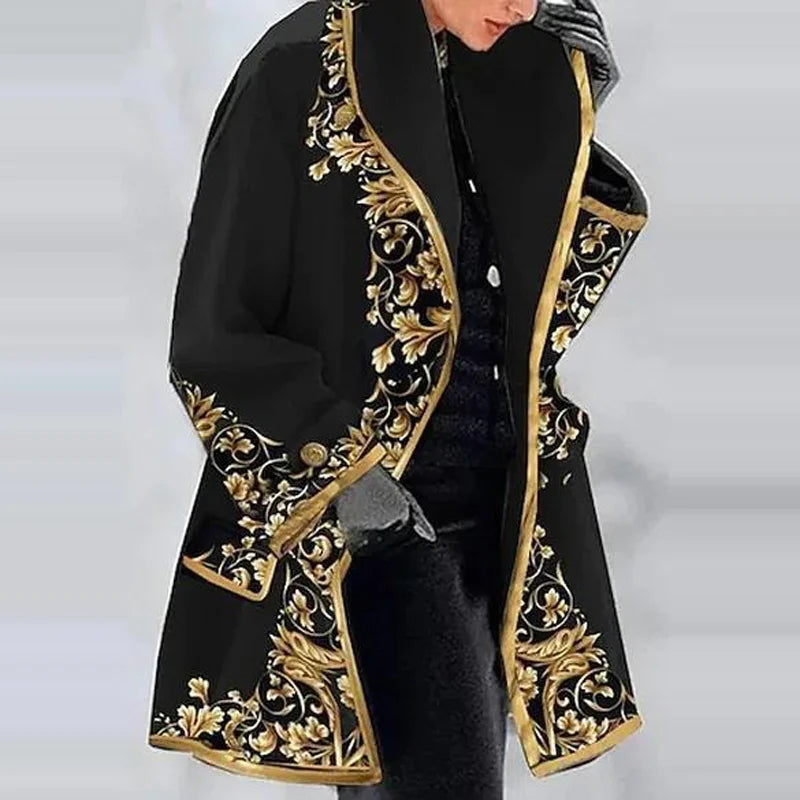 Mirla | Dam Blommig Jacquard-Kimonokappa för Elegant Layering-Eva Jonsson