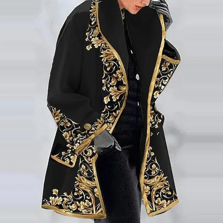 Mirla | Dam Blommig Jacquard-Kimonokappa för Elegant Layering-Eva Jonsson