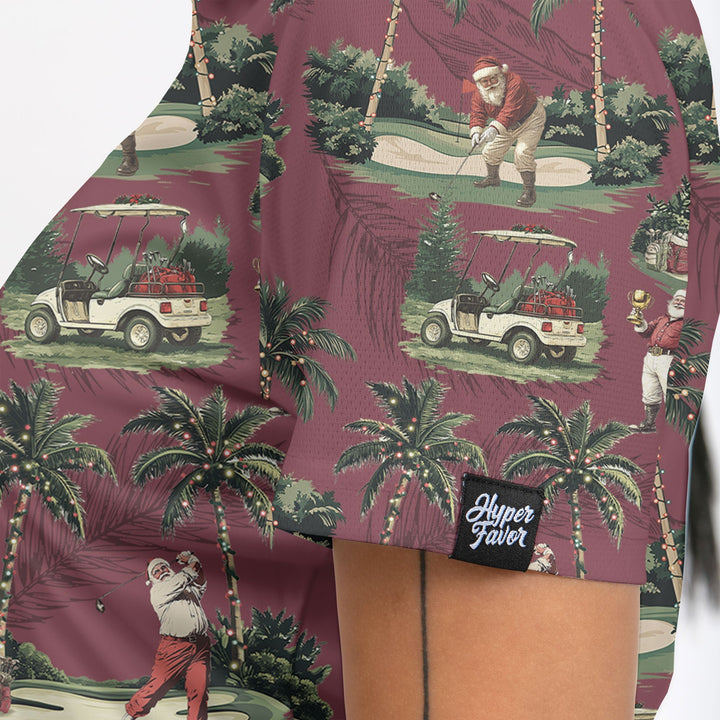 Eva Jonsson | Dam Bordeauxröd Santa Golf Spelande Jul Golf Polo Skjortor-Eva Jonsson