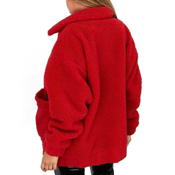 Mirla | Dam Fleece Sweatshirt med Bred Krage-Eva Jonsson
