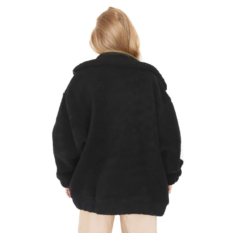 Mirla | Dam Fleece Sweatshirt med Bred Krage-Eva Jonsson
