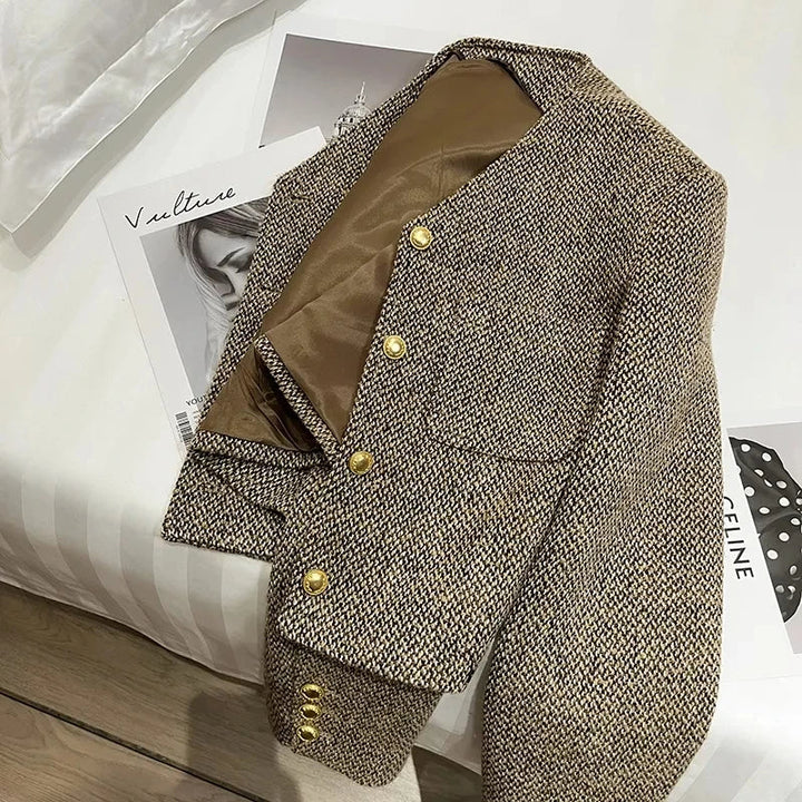 Mirla | Dam Förkortad Kragenlös Blazer-Eva Jonsson