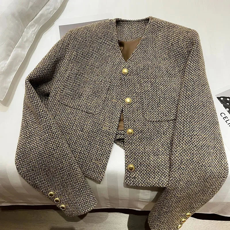 Mirla | Dam Förkortad Kragenlös Blazer-Eva Jonsson