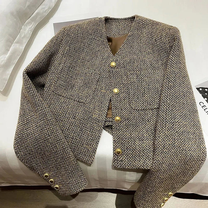 Mirla | Dam Förkortad Kragenlös Blazer-Eva Jonsson