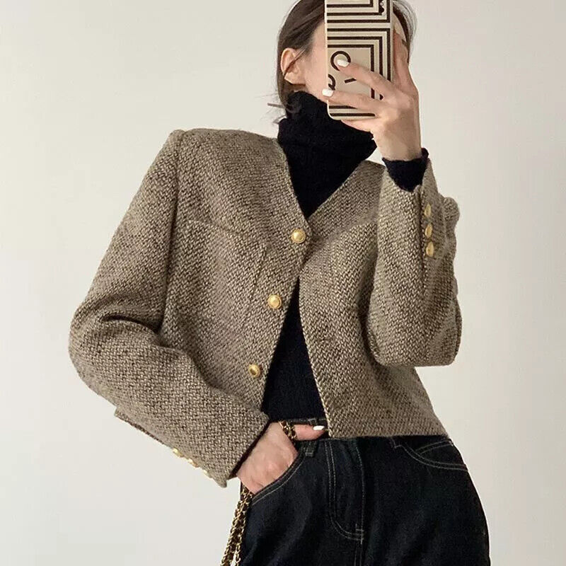 Mirla | Dam Förkortad Kragenlös Blazer-Eva Jonsson