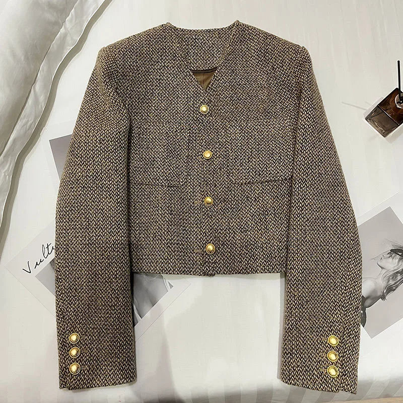Mirla | Dam Förkortad Kragenlös Blazer-Eva Jonsson