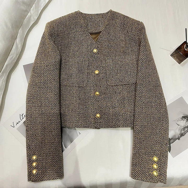 Mirla | Dam Förkortad Kragenlös Blazer-Eva Jonsson