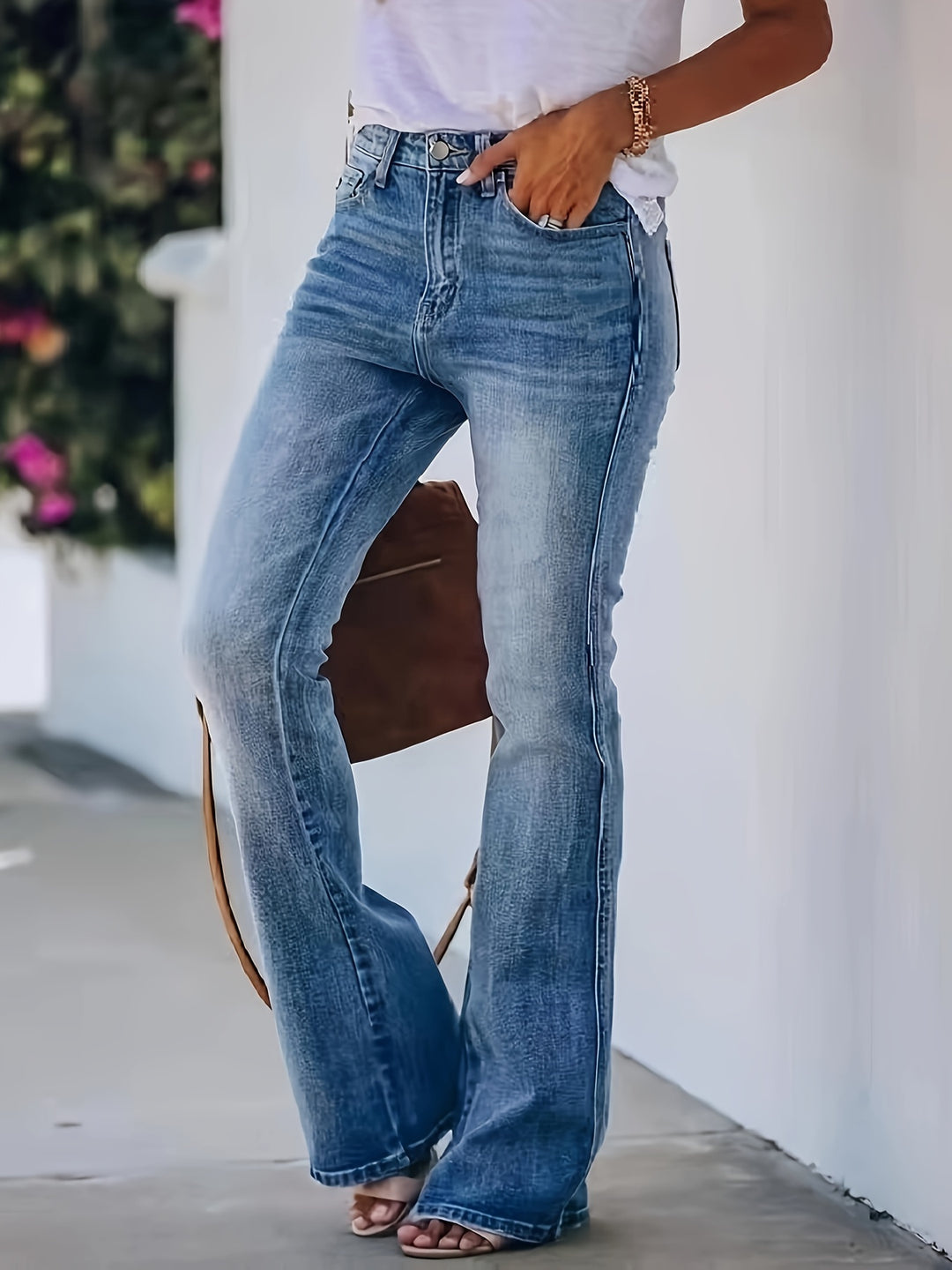 Mirla | Dam Hög Midja Utsvängda Jeans Jeans för Damer-Eva Jonsson