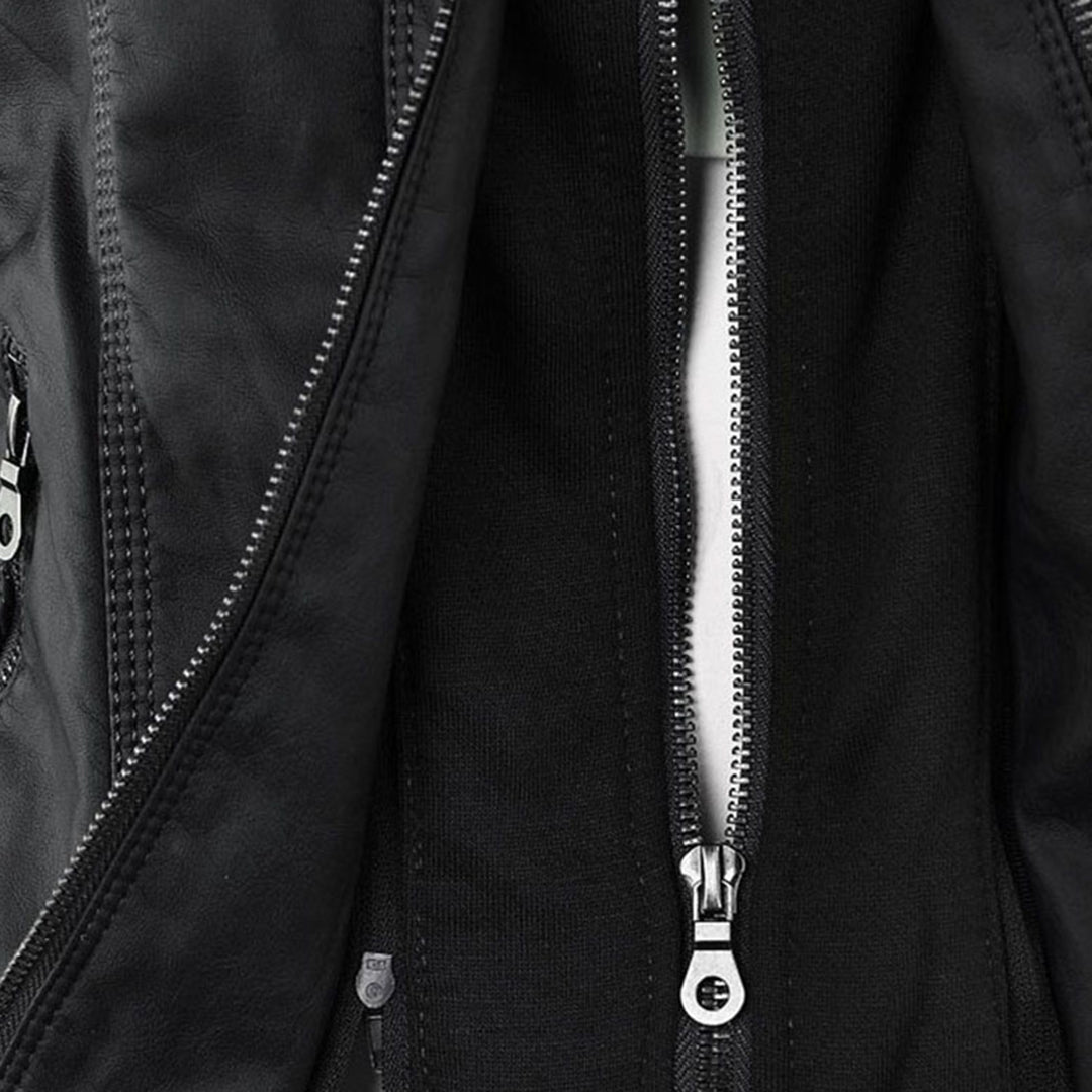 Mirla | Dam Hooded Slim Fit Bikerjacka-Eva Jonsson