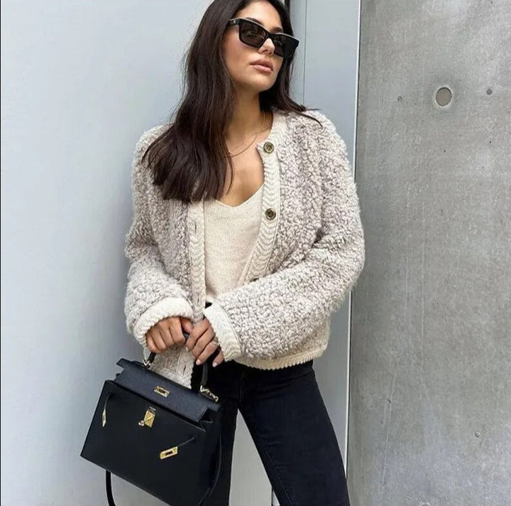 Mirla | Dam Knappframs Cardigan Jacka-Eva Jonsson