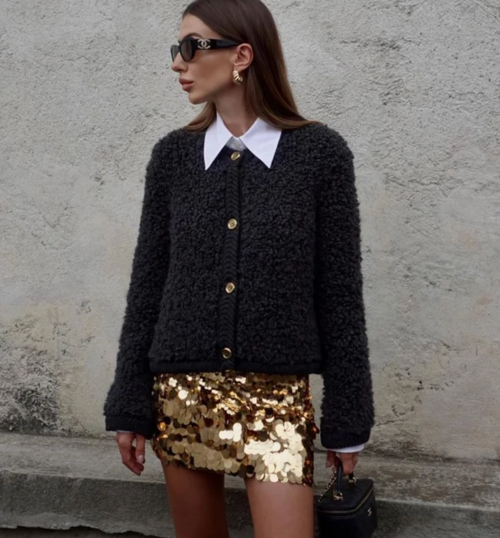 Mirla | Dam Knappframs Cardigan Jacka-Eva Jonsson