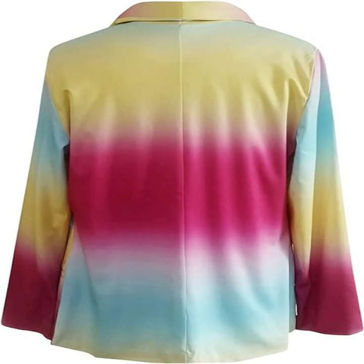 Mirla | Dam Ombre Öppen Front Blazer, Långa Ärmar, Avslappnad Passform-Eva Jonsson