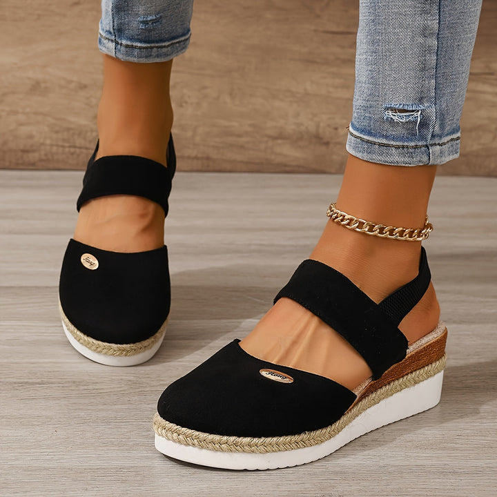 Mirla | Dam Sandaler På Plattform: Halkfri, Stängd Tå, Elastiskt Band-Eva Jonsson
