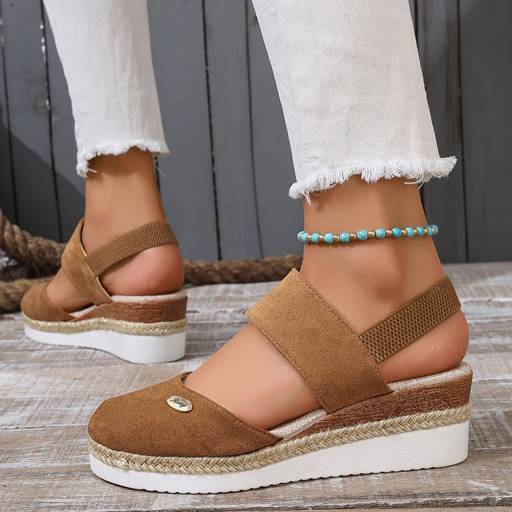 Mirla | Dam Sandaler På Plattform: Halkfri, Stängd Tå, Elastiskt Band-Eva Jonsson