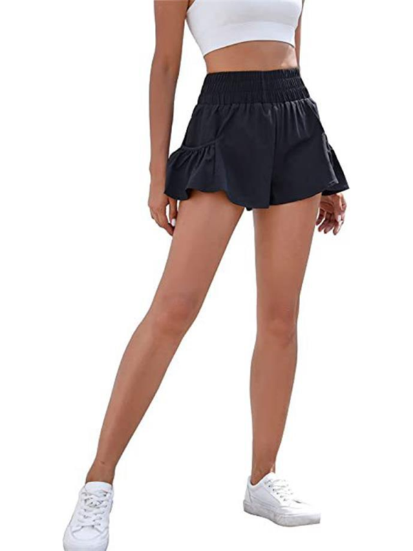 Mirla | Damer Fitness Löpning Snabbtorkande Hög Midja Shorts med Fickor-Eva Jonsson