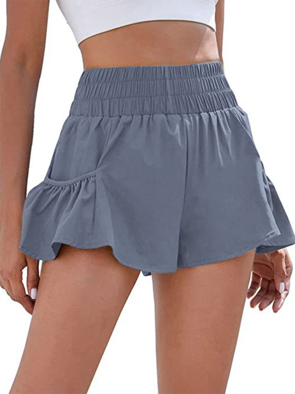 Mirla | Damer Fitness Löpning Snabbtorkande Hög Midja Shorts med Fickor-Eva Jonsson