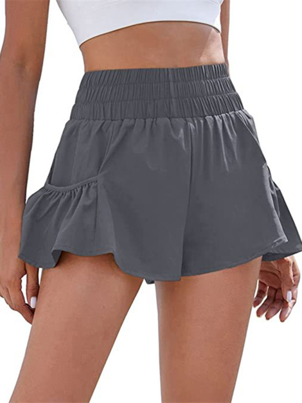 Mirla | Damer Fitness Löpning Snabbtorkande Hög Midja Shorts med Fickor-Eva Jonsson