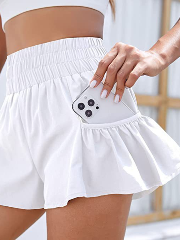 Mirla | Damer Fitness Löpning Snabbtorkande Hög Midja Shorts med Fickor-Eva Jonsson