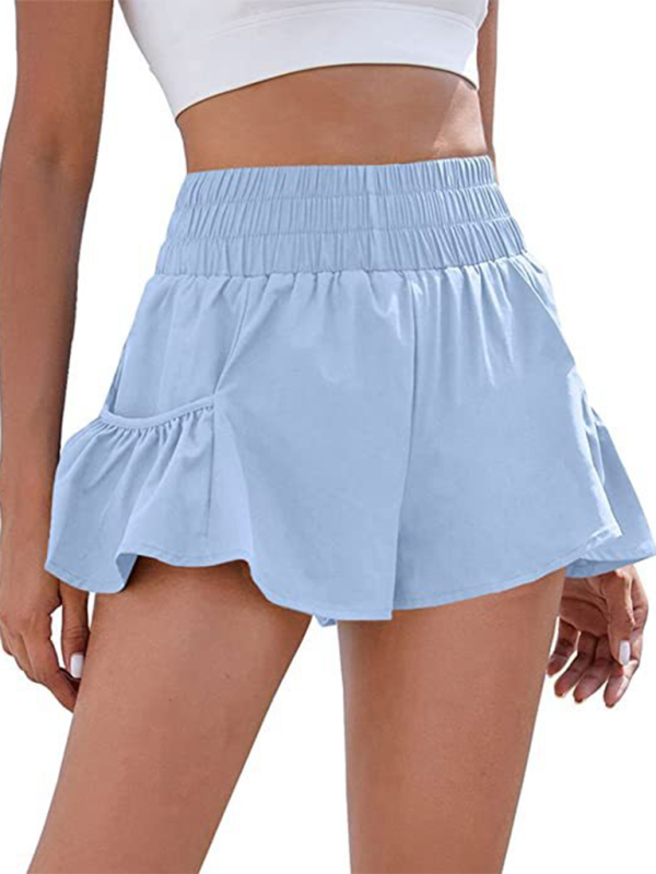 Mirla | Damer Fitness Löpning Snabbtorkande Hög Midja Shorts med Fickor-Eva Jonsson
