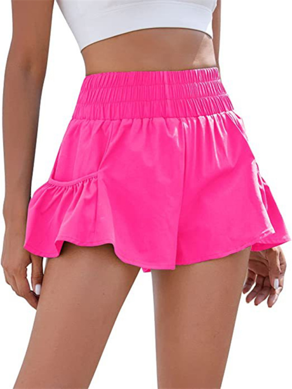 Mirla | Damer Fitness Löpning Snabbtorkande Hög Midja Shorts med Fickor-Eva Jonsson