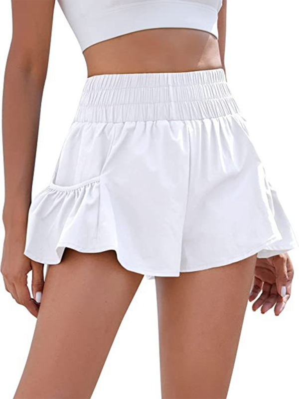 Mirla | Damer Fitness Löpning Snabbtorkande Hög Midja Shorts med Fickor-Eva Jonsson