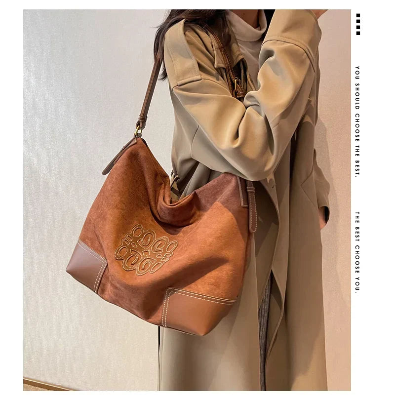 Mirla | Damernas Lyxvarumärke Messenger Väskor Retro Brun Crossbody Tote Väskor Hink Clutch Väska Inköp Stor Kapacitet Resväska-Eva Jonsson