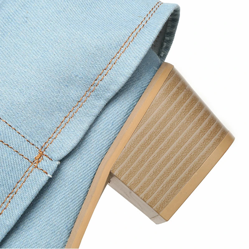 Mirla | Denim Knähöga Stövlar-Eva Jonsson