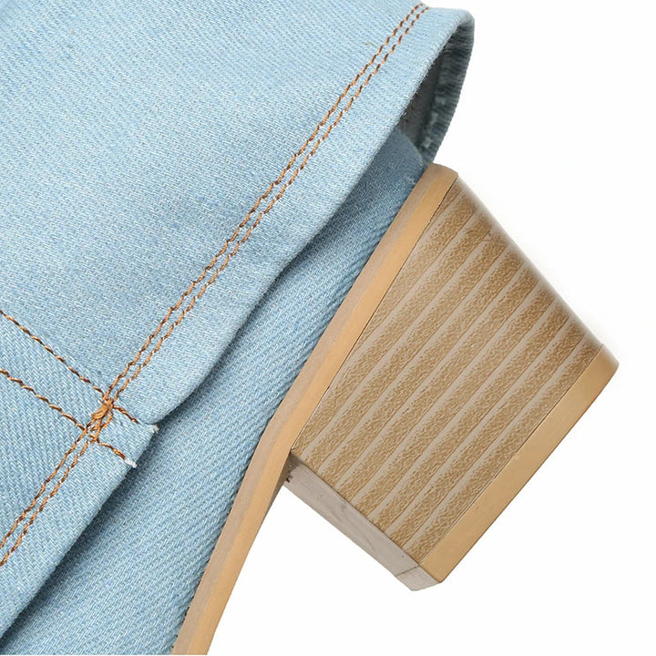 Mirla | Denim Knähöga Stövlar-Eva Jonsson